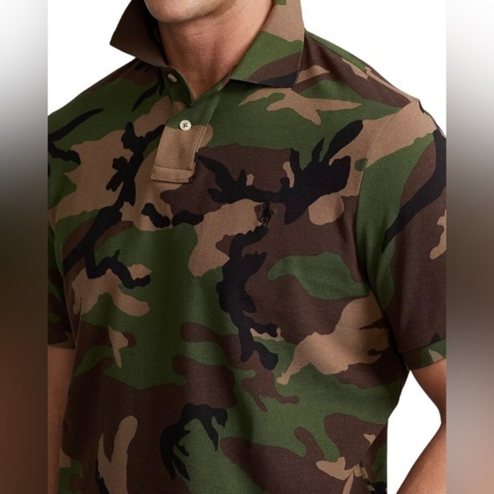 NEW Polo Ralph Lauren Classic-Fit Camo Cotton Mesh Shirt​